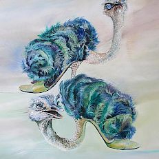 the ostrich shoes | 50 x 40 cm