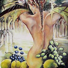 woman with red hair in the lemon palace | 60 x 50 cm