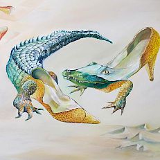 the crocodile shoes | 40 x 50 cm