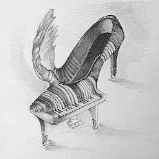 Flügel Schuh | 22 x 22 cm | sold