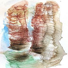 Die lange Anna II | Aquarell & Rötel | 29 x 21 cm