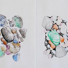 Steinstudien | Mischtechniken | je 29 x 21 cm