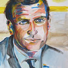 Emmanuel Macron I 65 x 50 I Acrylic