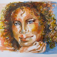 Barbara Streisand 65 x 50 I Tusche, Ecoline